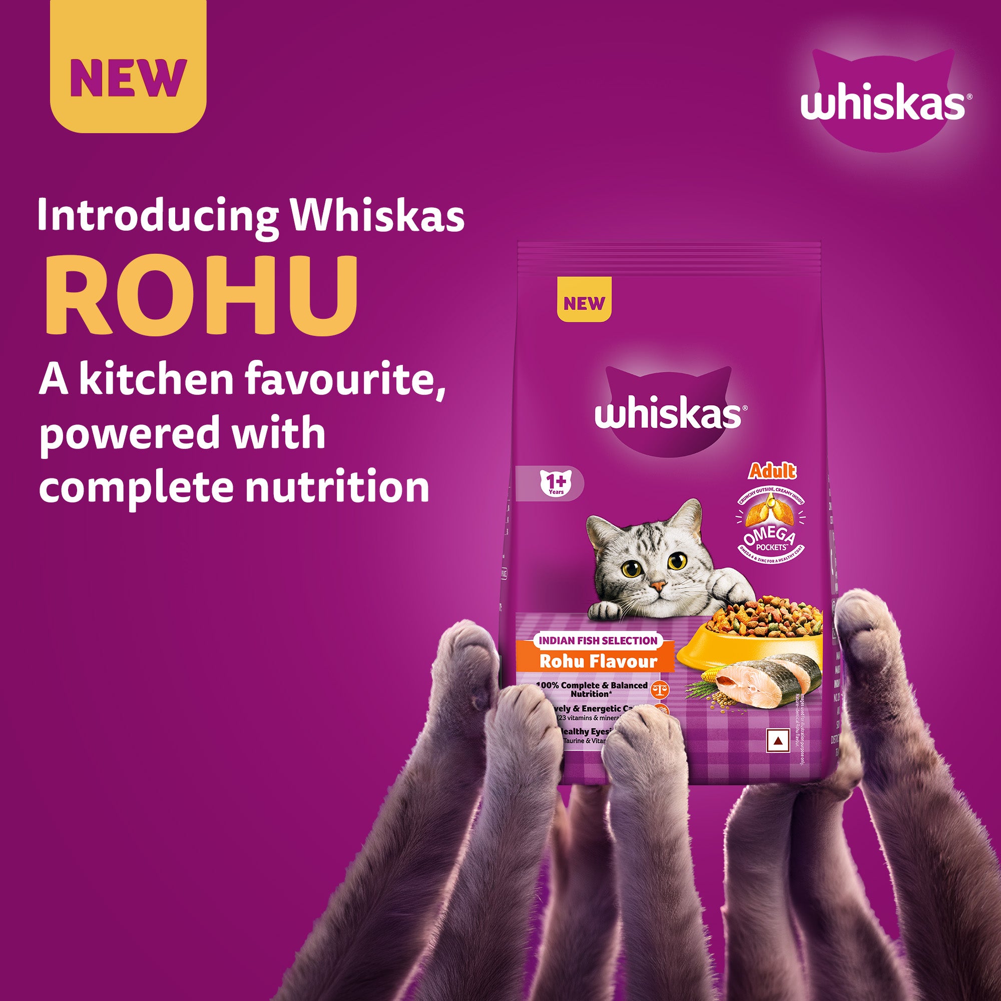 Whiskas Rohu Fish Flavour Adult Cat Dry Food image 4