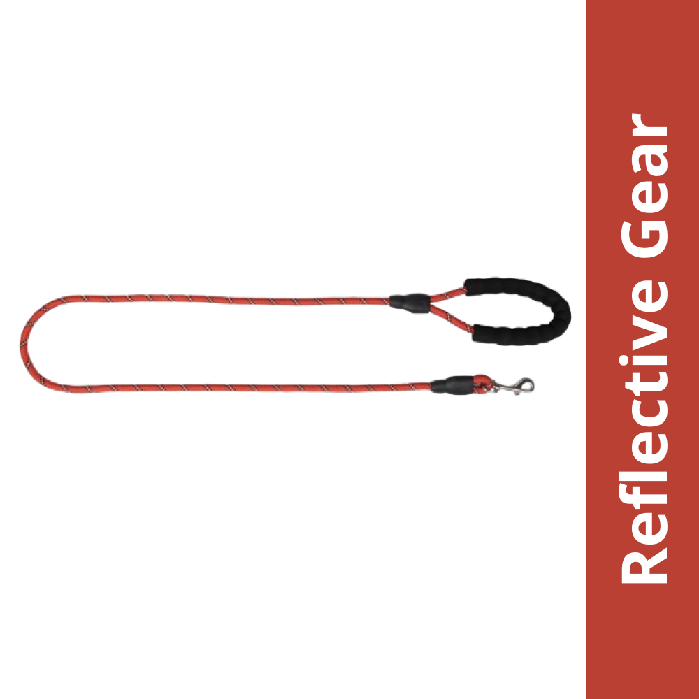 Skatrs Reflective Nylon Rope Leash for Dogs (Red)