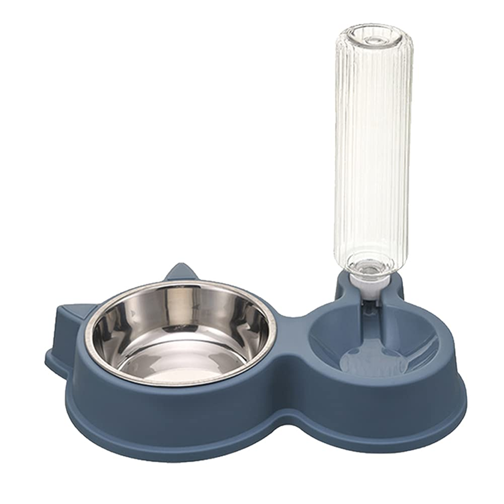 Pet Vogue Slow Feeder No Spill Drinking Water Bowl for Dogs and Cats (Dark Blue)