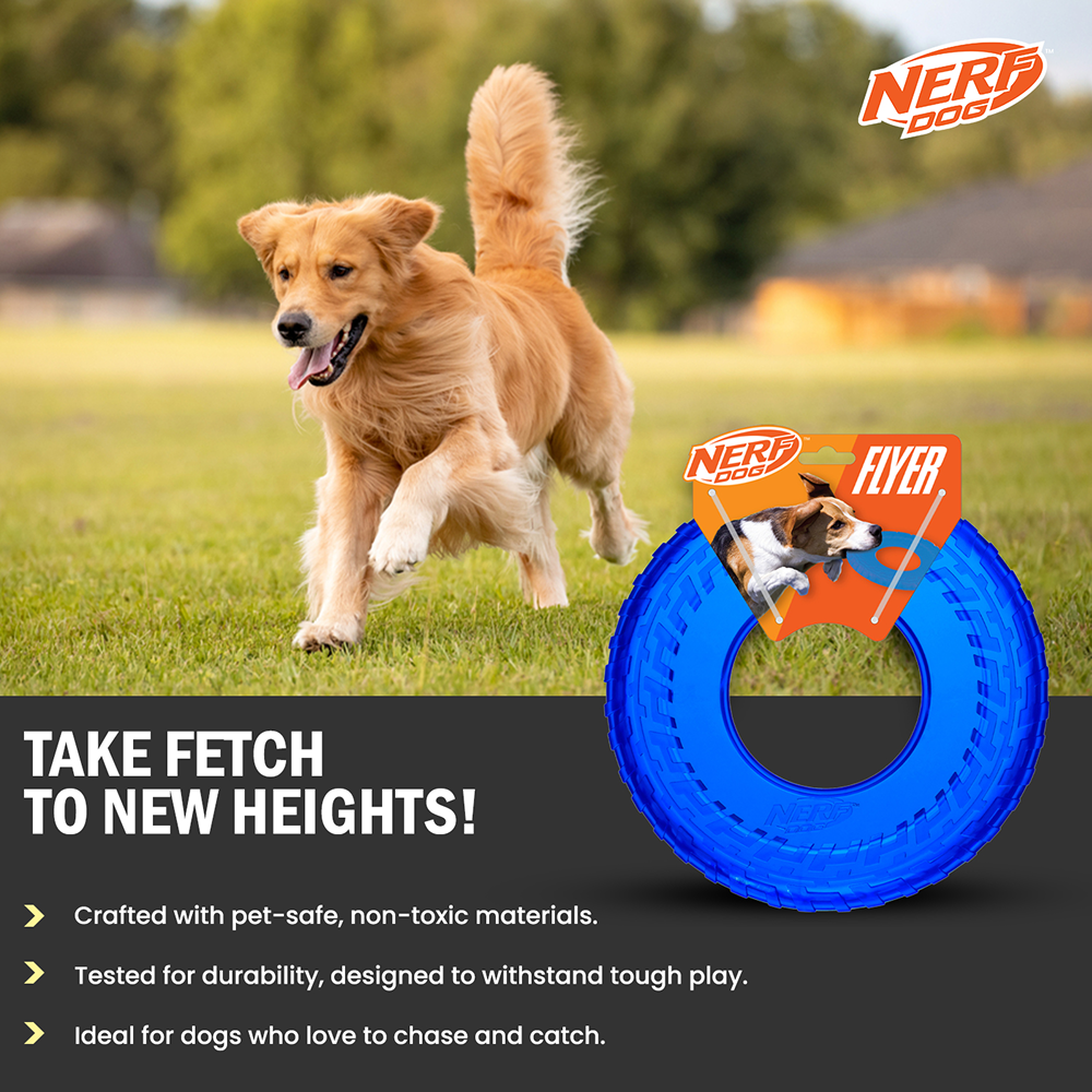 Nerf Dog Translucent Tire Flyer TPR Toy for Dogs (Blue) image 7