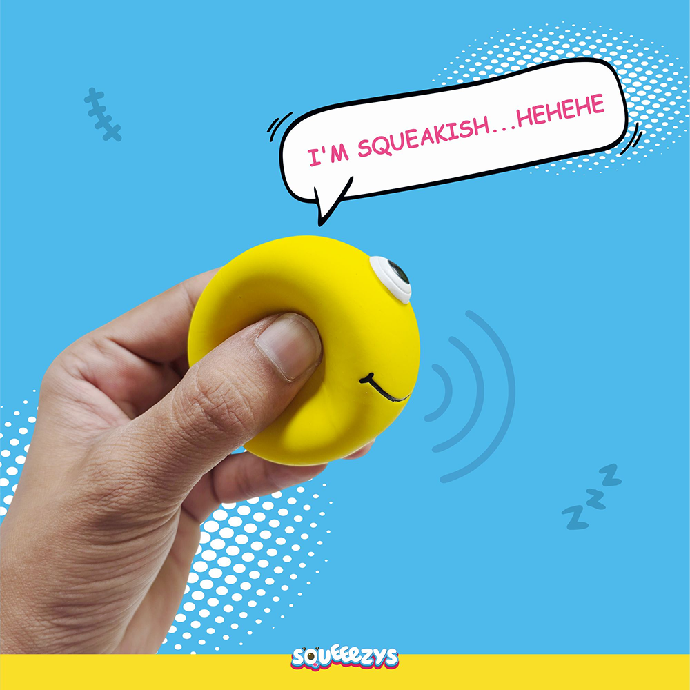 Squeeezys Latex Monster Ball Chew Toy for Dogs (Yellow) image 6