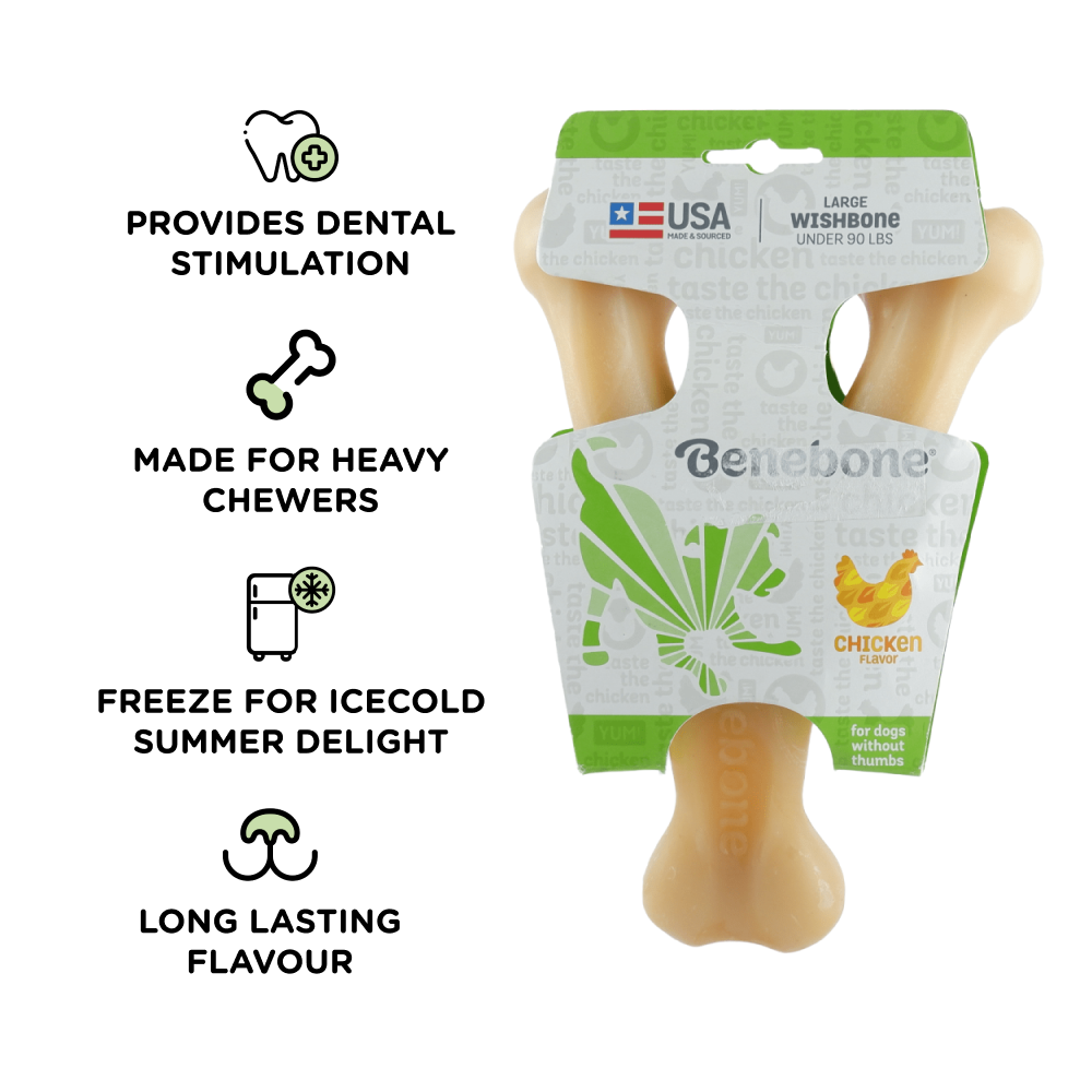 Benebone Chicken Flavored Wishbone Chew Toy for Dogs | For Aggressive Chewers image 2