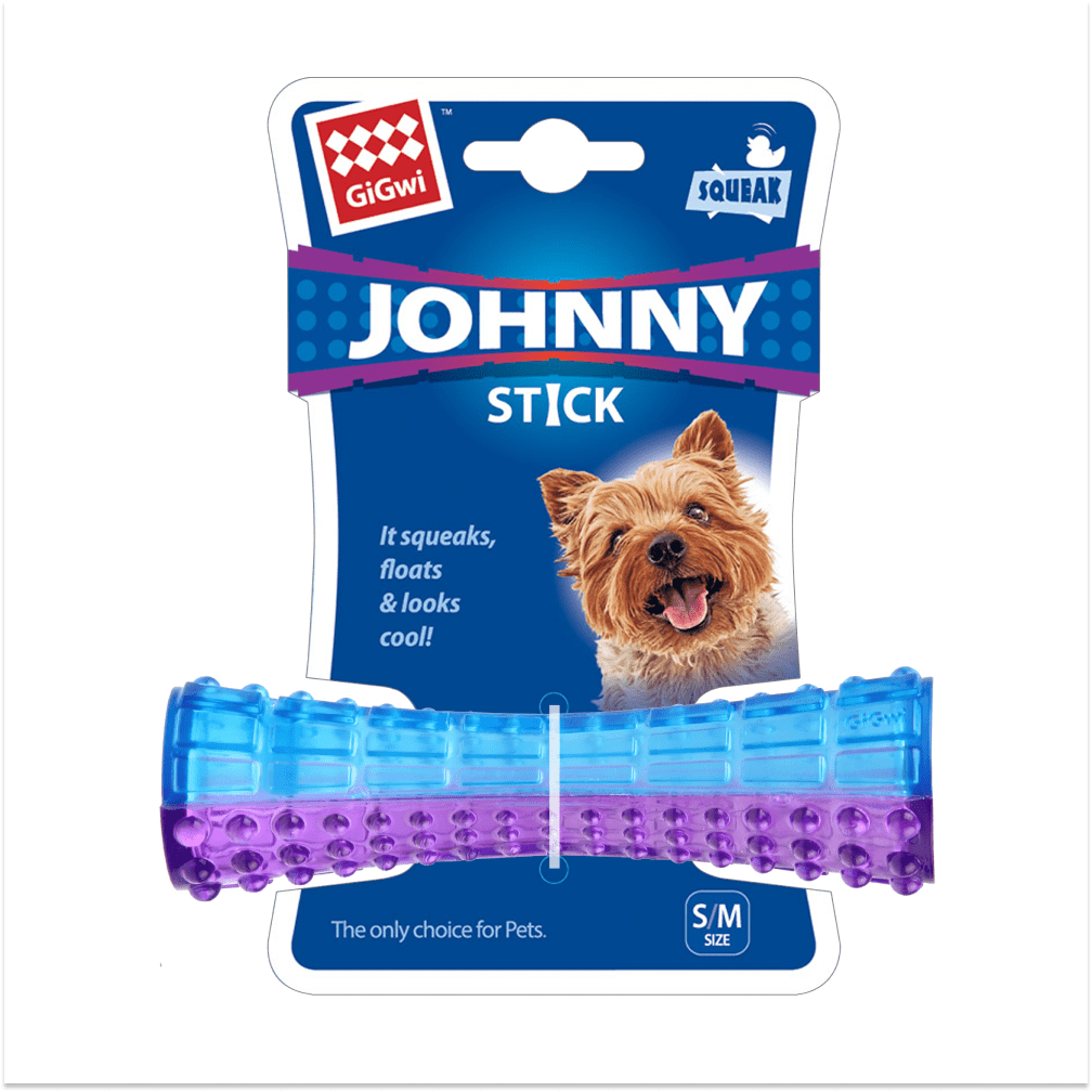 GiGwi Johnny Stick with Squeak for Dogs (Purple/Blue) image 2