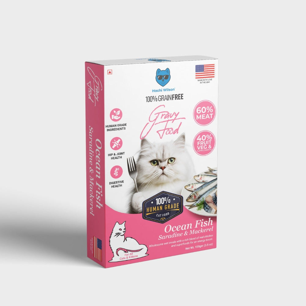 Hachi Wilson Premium Ocean Fish Sardine and Mackerel Gravy Cat Wet Food