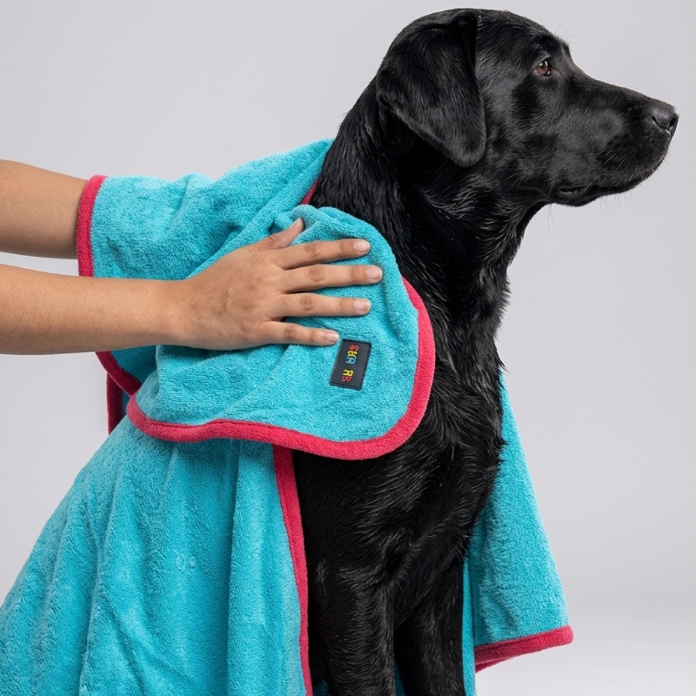 Skatrs Pet towel (Light Blue and Red) image 5