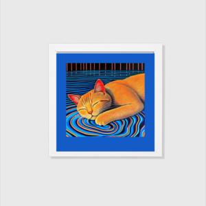 EverythingBoho Cat Dreams Wall Art (White)