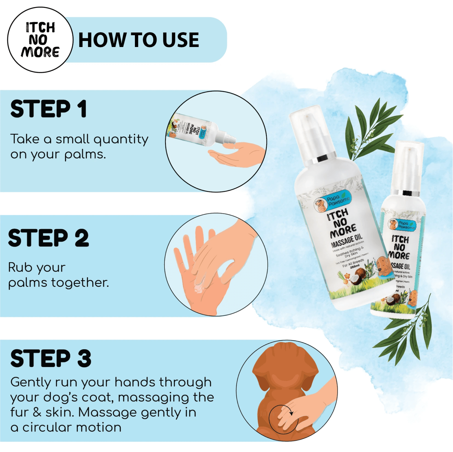 Papa Pawsome Itch No More Massage Oil for Dogs image 3