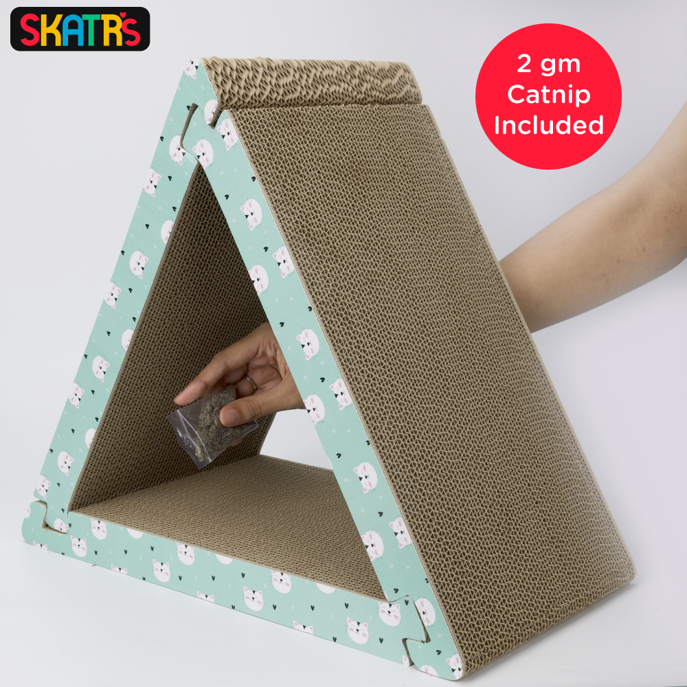 Skatrs Cute Triangle Cat Scratcher with 2g Premium Catnip Free image 5
