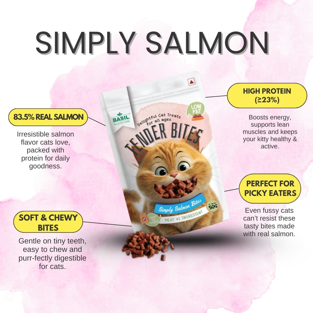 Basil Tender Bites Simply Salmon Cat Treats image 4