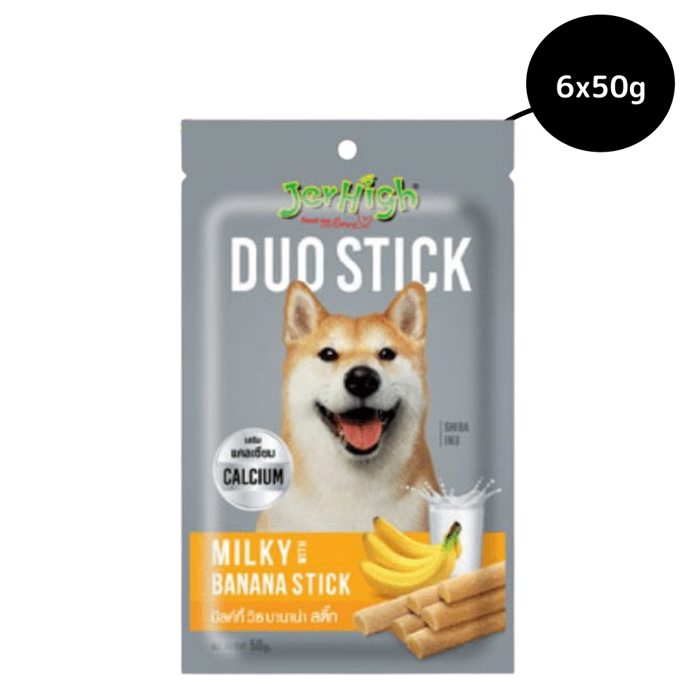 JerHigh Milky With Banana Duo Stick Dog Treats image 3