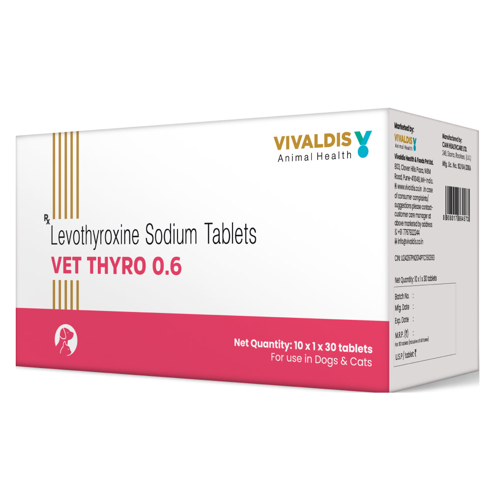 Vivaldis Vet Thyro 0.6 (Levothyroxine sodium) Tablets for Dogs and Cats image 3