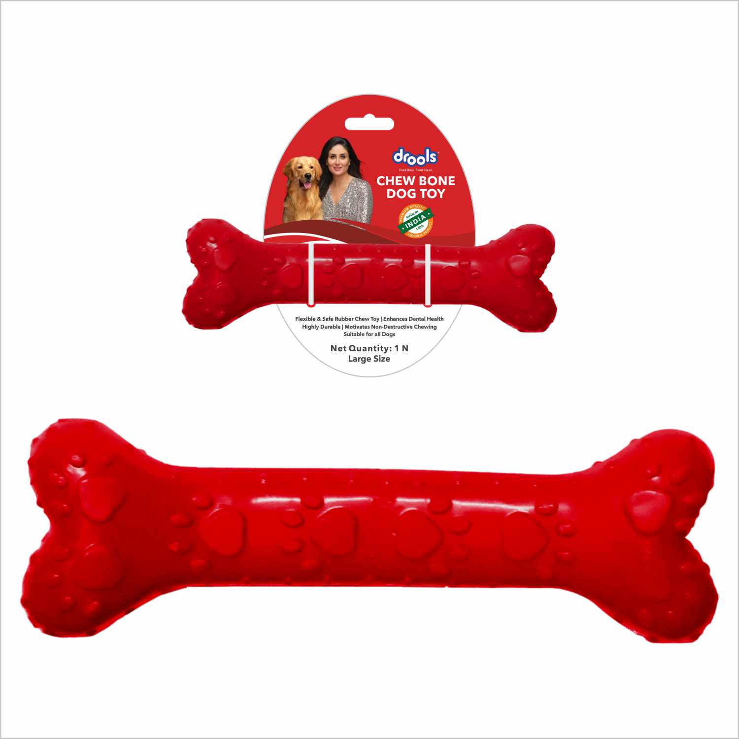 Drools Non Toxic Rubber Chew Bone Teething Toy for Puppies and Dogs | For Aggressive Chewers image 8