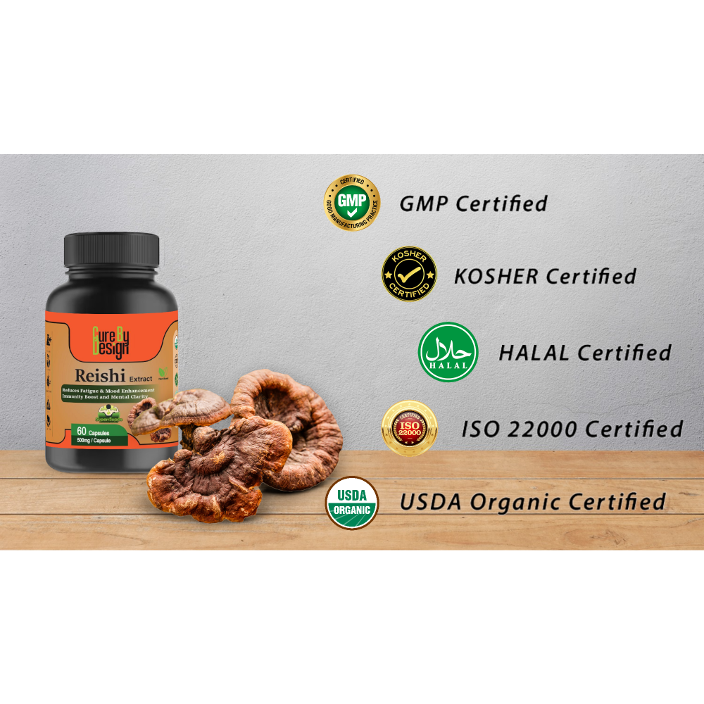 Cure By Design Reishi Mushroom Capsules for Dogs and Cats image 2