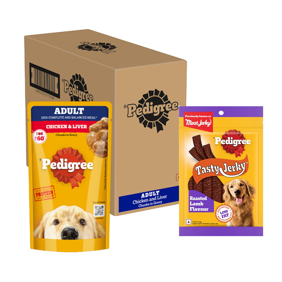 Pedigree Chicken and Liver Chunks in Gravy Adult Dog Wet Food (130g)