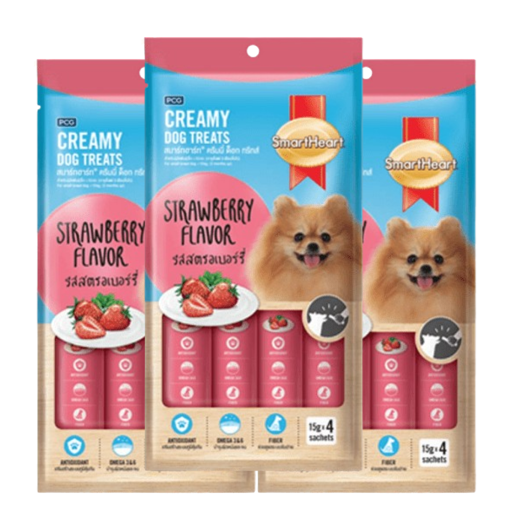 SmartHeart Chicken & Strawberry Dog Creamy Treat image 4
