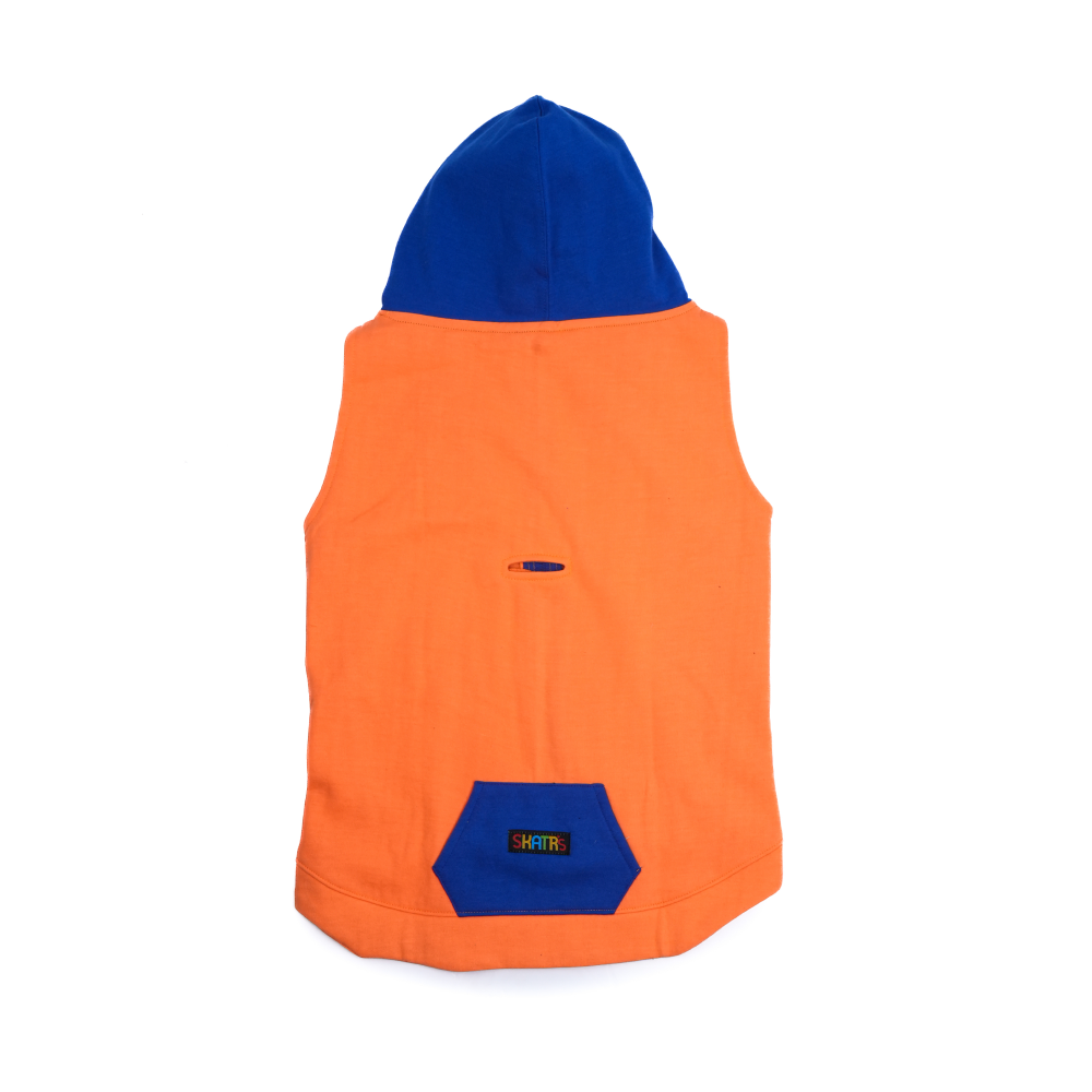 Skatrs Sunset Splash In-Style Hoodie For Dogs and Cats (Orange & Blue) image 7