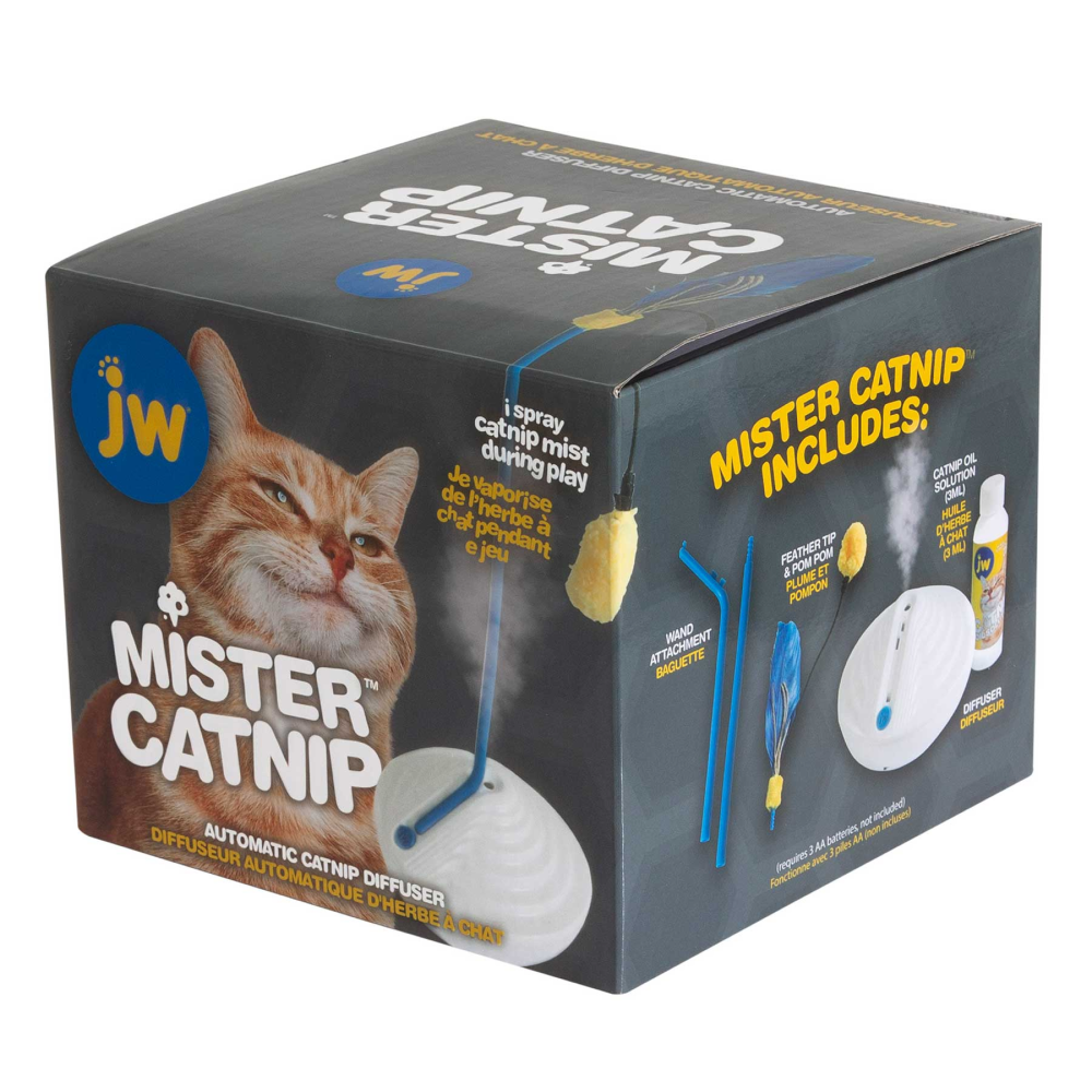 JW Catnip Mister Toy for Cats (White/Blue) image 2