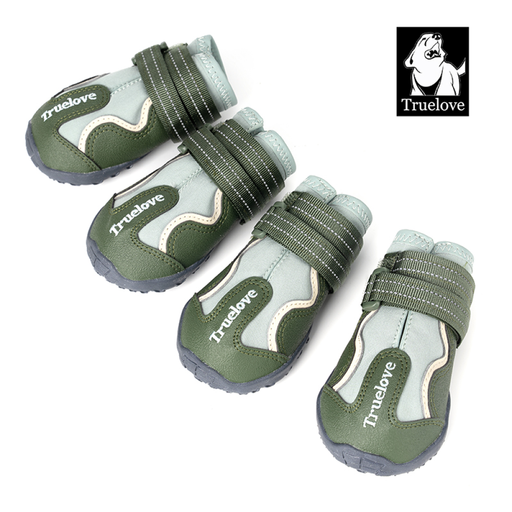 Truelove Reflective Waterproof and TPR Sole Shoes for Dogs (Cypress/Harbor Gray, Set of 4) image 3
