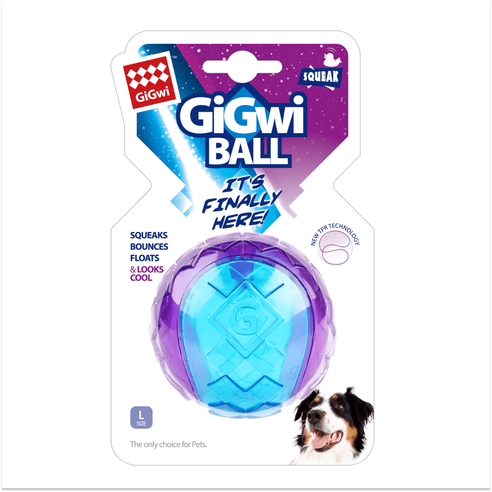 GiGwi Ball Squeaker Toy for Dogs (Blue/Purple) | For Medium Chewers image 6