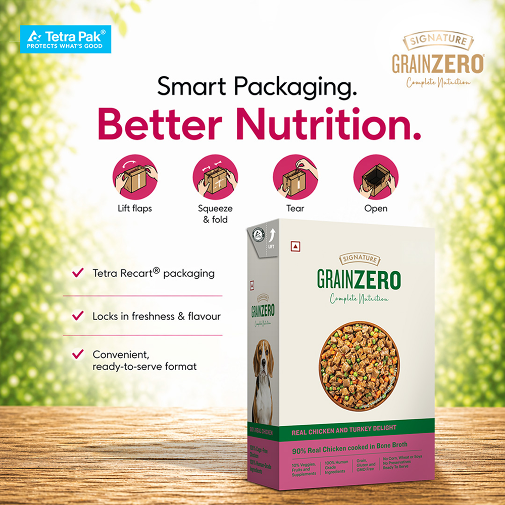 Signature Grain Zero Tetra Pack Real Chicken Turkey Dog Fresh Food image 3