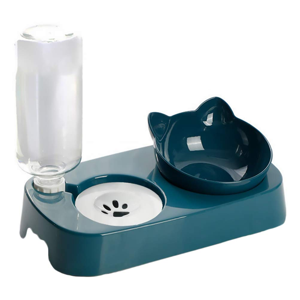 Pet Vogue Plastic Cute Food and Water Bowl for Cats (Blue)