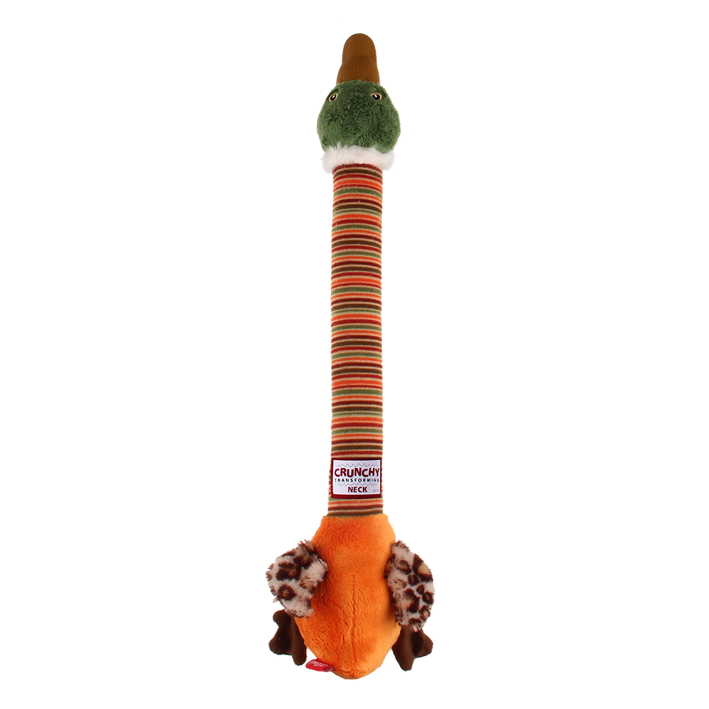 GiGwi Crunchy Neck Duck Toy for Dogs (Orange)