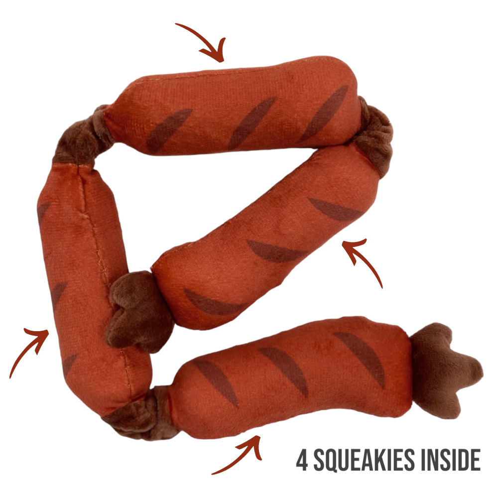 Talking Dog Club Sausage Rope Plush Toy for Dogs (Red) image 3