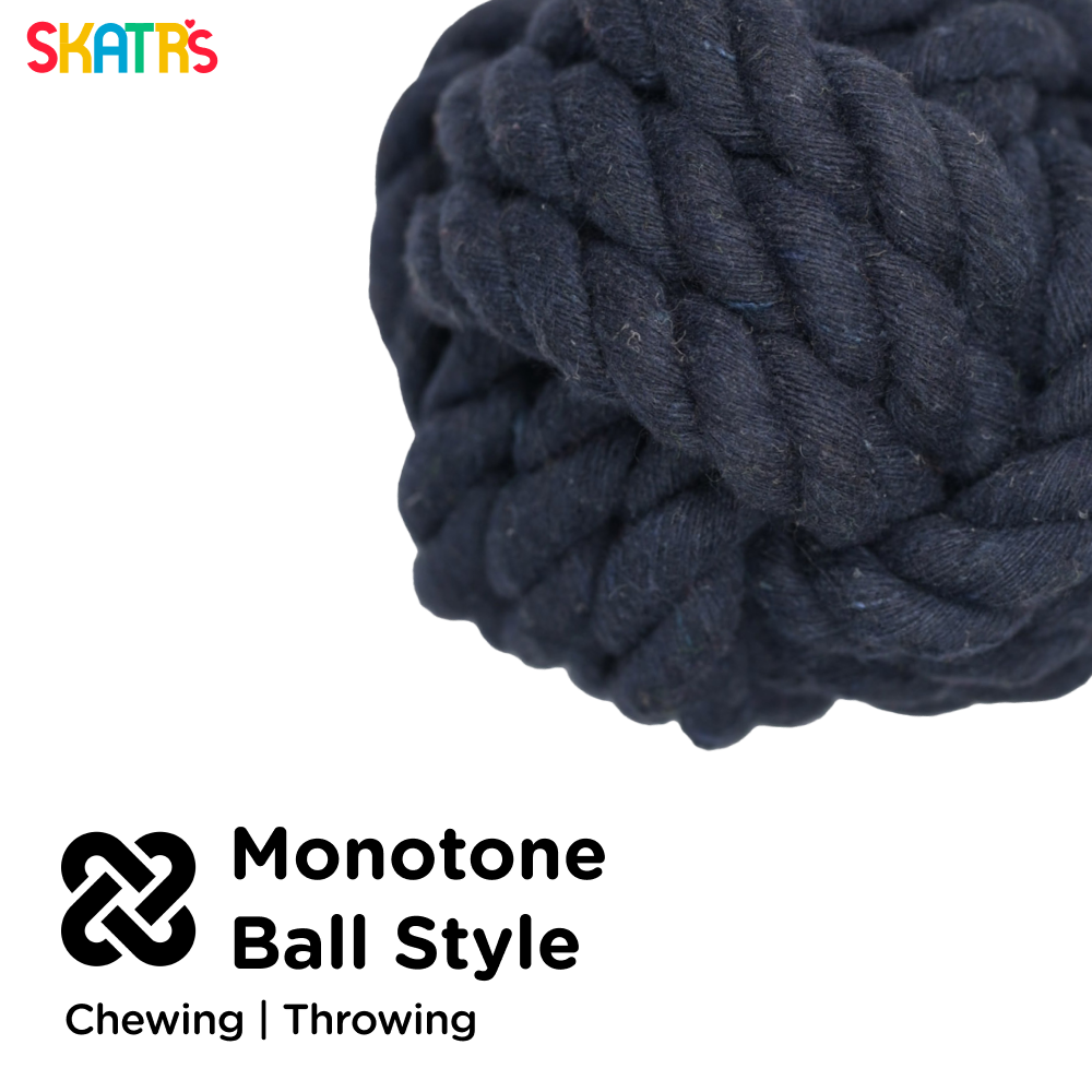 Skatrs Ball Shaped Twisted Rope Chew Toy for Dogs and Cats (Navy Blue) image 2