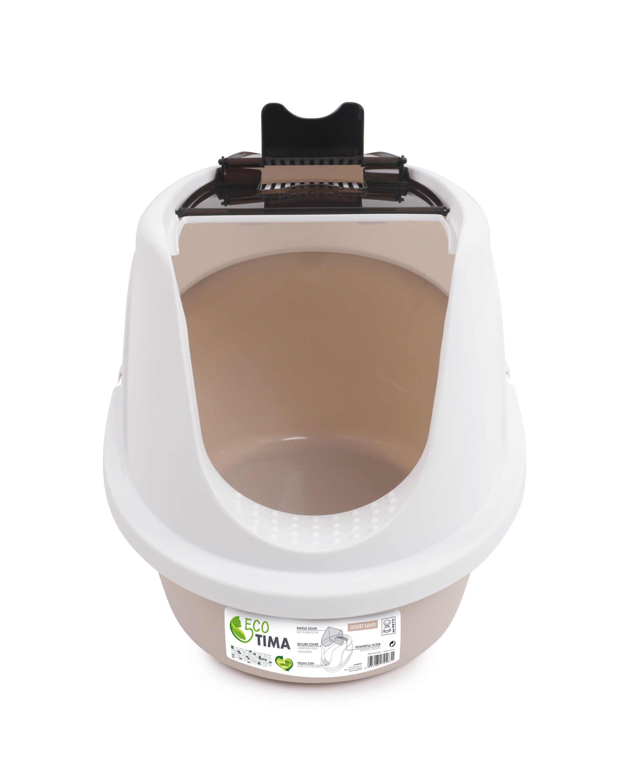 M Pets Eco Tima Desert Sand Box for Cats (Desert Sand & White) image 7