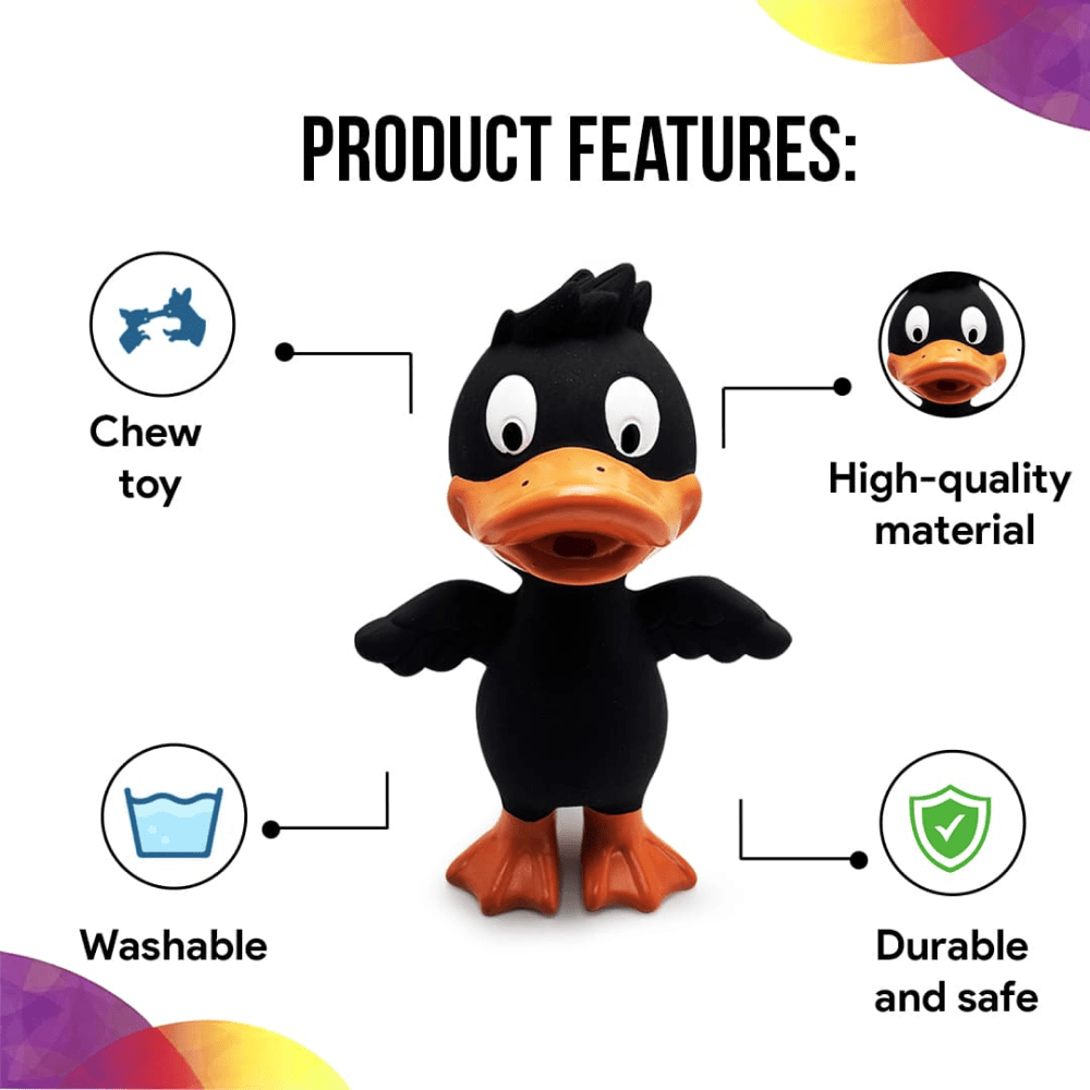 Goofy Tails Latex Squeaky Duck Toy for Dogs image 3