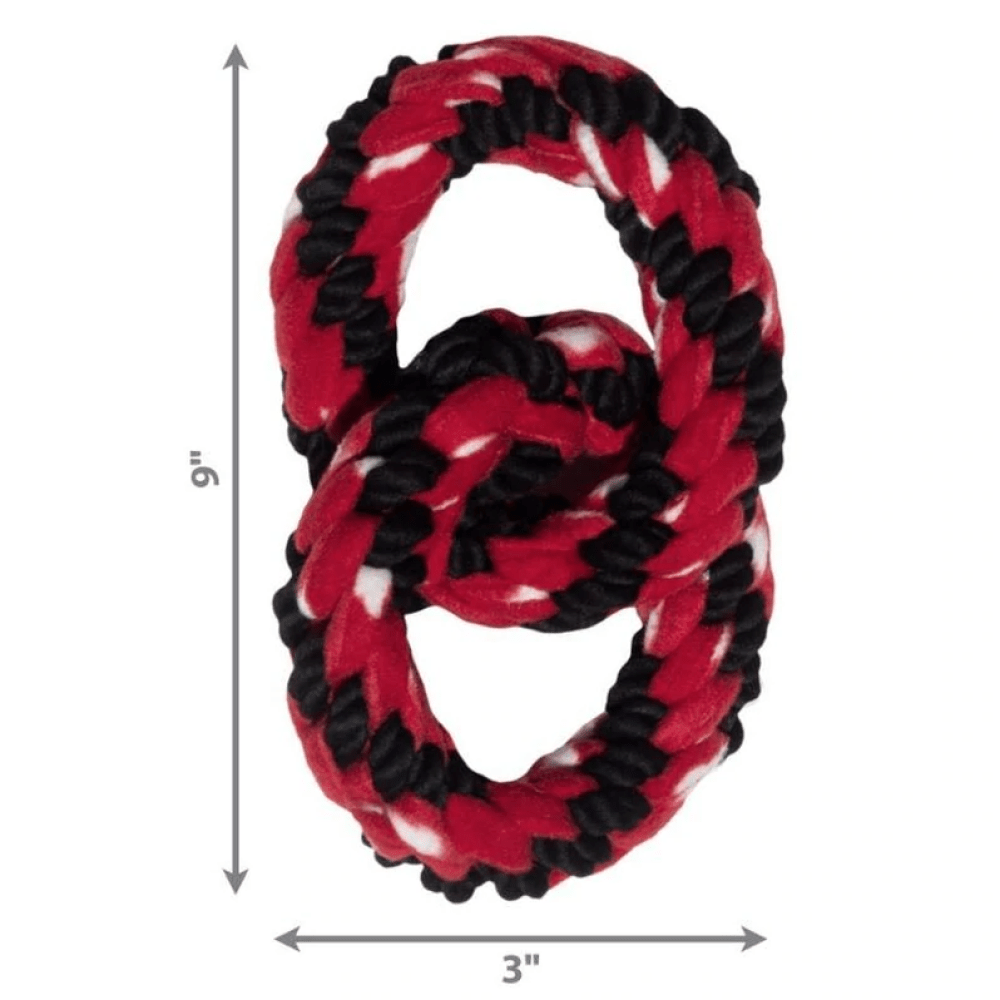 Kong Signature Rope Double Ring Tug Toy for Dogs (Red/Black) image 3