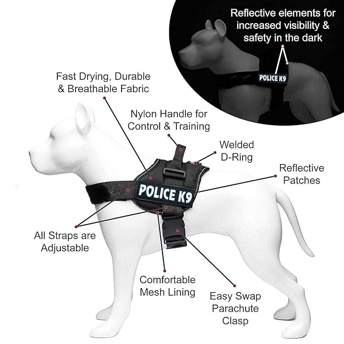 Skatrs Police K9 Harness for Dogs (Orange) image 3