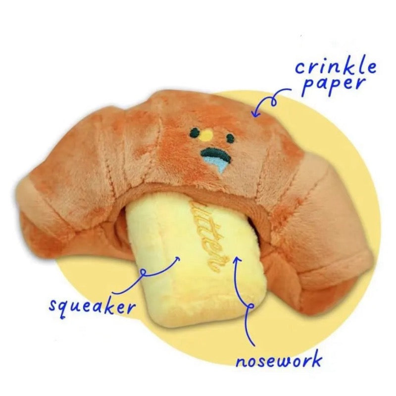 Talking Dog Club Crusty Croissant Interactive Plush Toy for Dogs (Brown) image 5