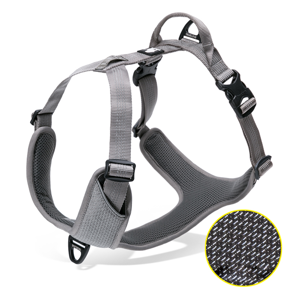 Truelove Harness with Reflective Fabric for Dogs (Gray) image 7