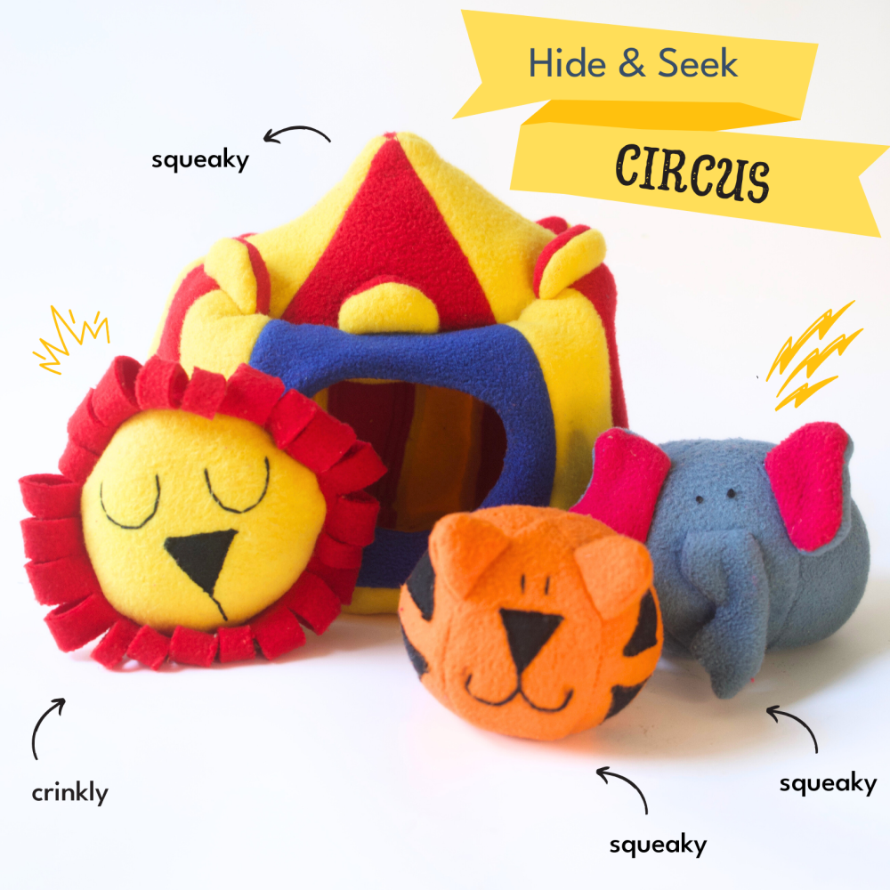 For The Love Of Dog Hide and Seek Squeaky Circus Toy for Dogs image 5
