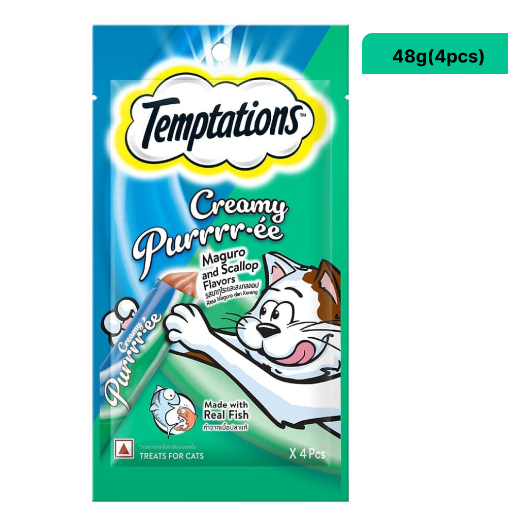Temptations Purrrr ee Chicken & Tuna, Salmon & Cheese, Maguro & Scallop Cat Treats Combo image 8
