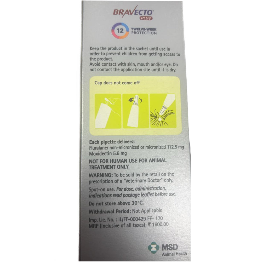 MSD Animal Health Bravecto 112.5mg (Fluralaner) Spot On Solution for Small Cats & Kittens (1 tube) image 2