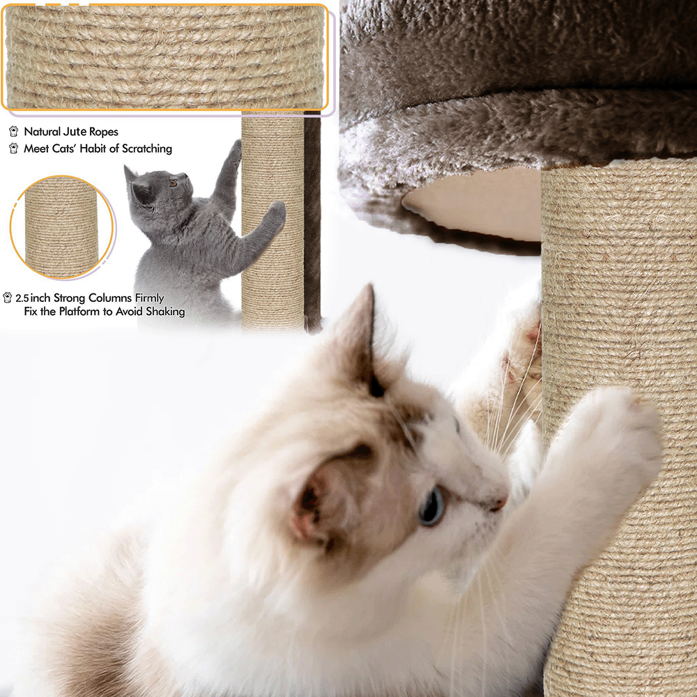 Furrlovers Multi Level Cat Tree Tower with Scratching Posts, Hammock & Condo image 6
