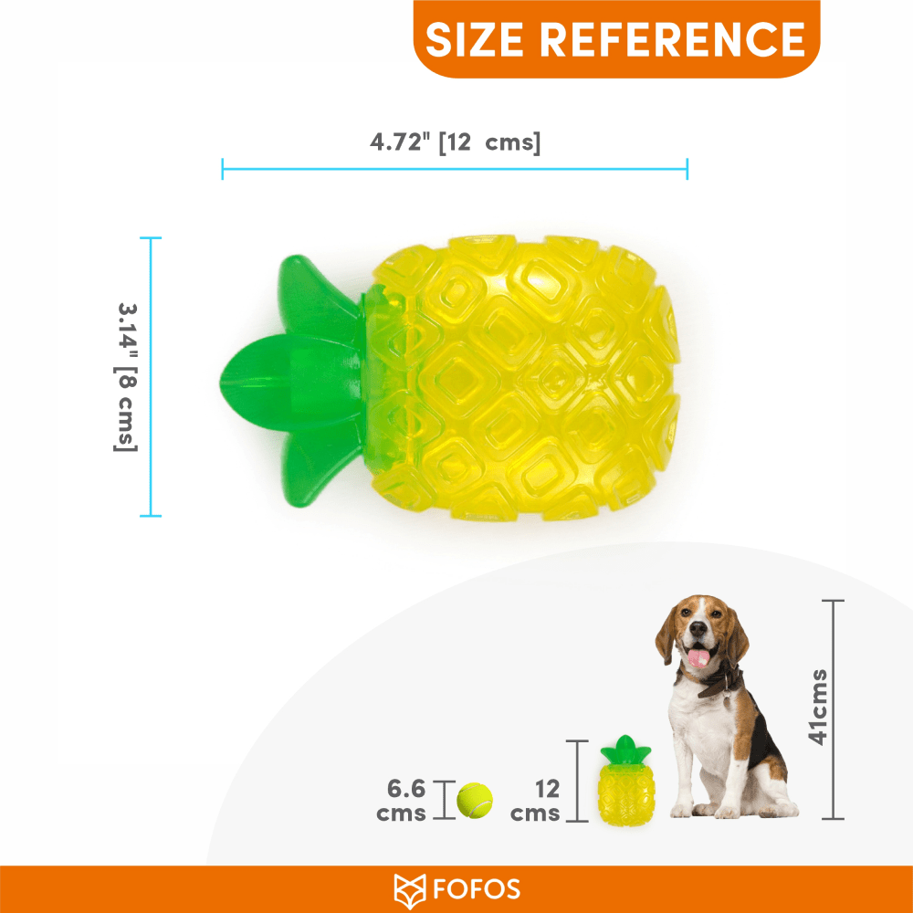 Barkbutler x Fofos Jelly Pineapple Squeaky Chew Toy for Dogs image 3