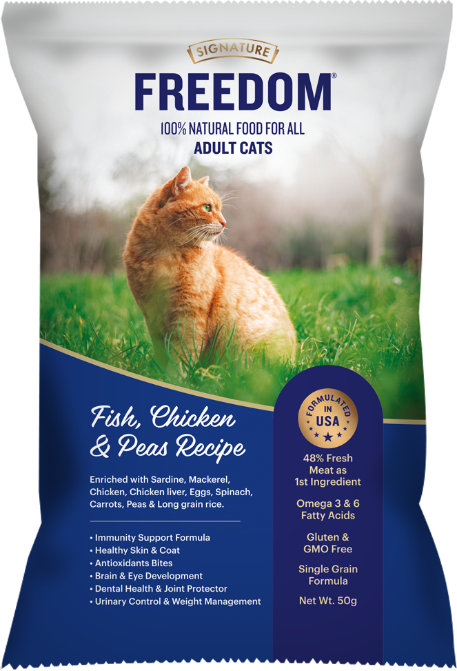 Signature Freedom Fish, Chicken and Peas Recipe Adult Cat Dry Food (50g) image 3