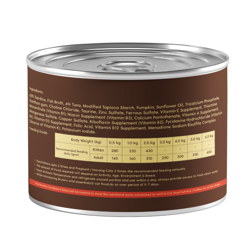 Bruno's Wild Essentials Sardine with Tuna in Pumpkin Cat Wet Food image 3