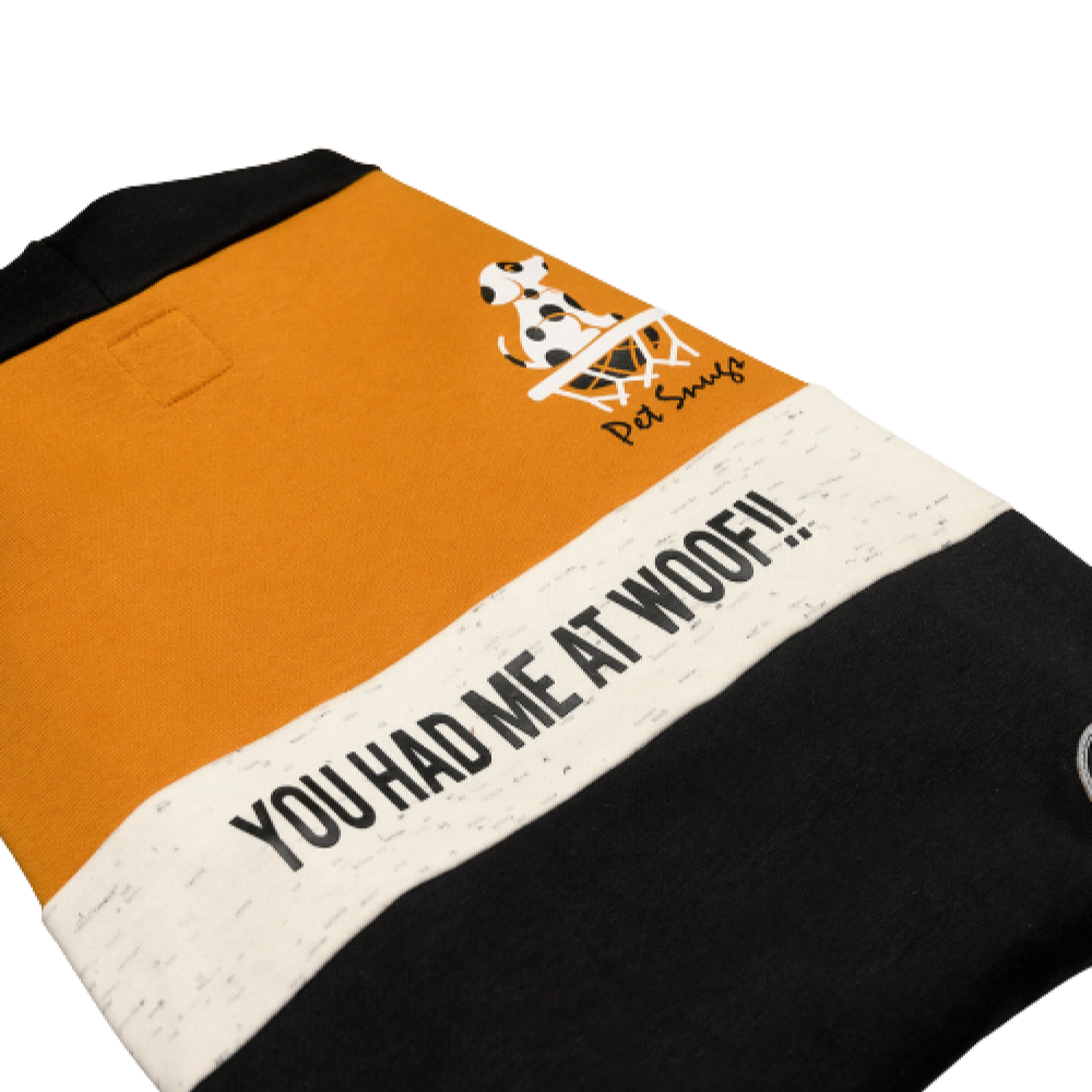 Pet Snugs Basketball Print Sweatshirt For Dogs (Mustard White & Black) image 2
