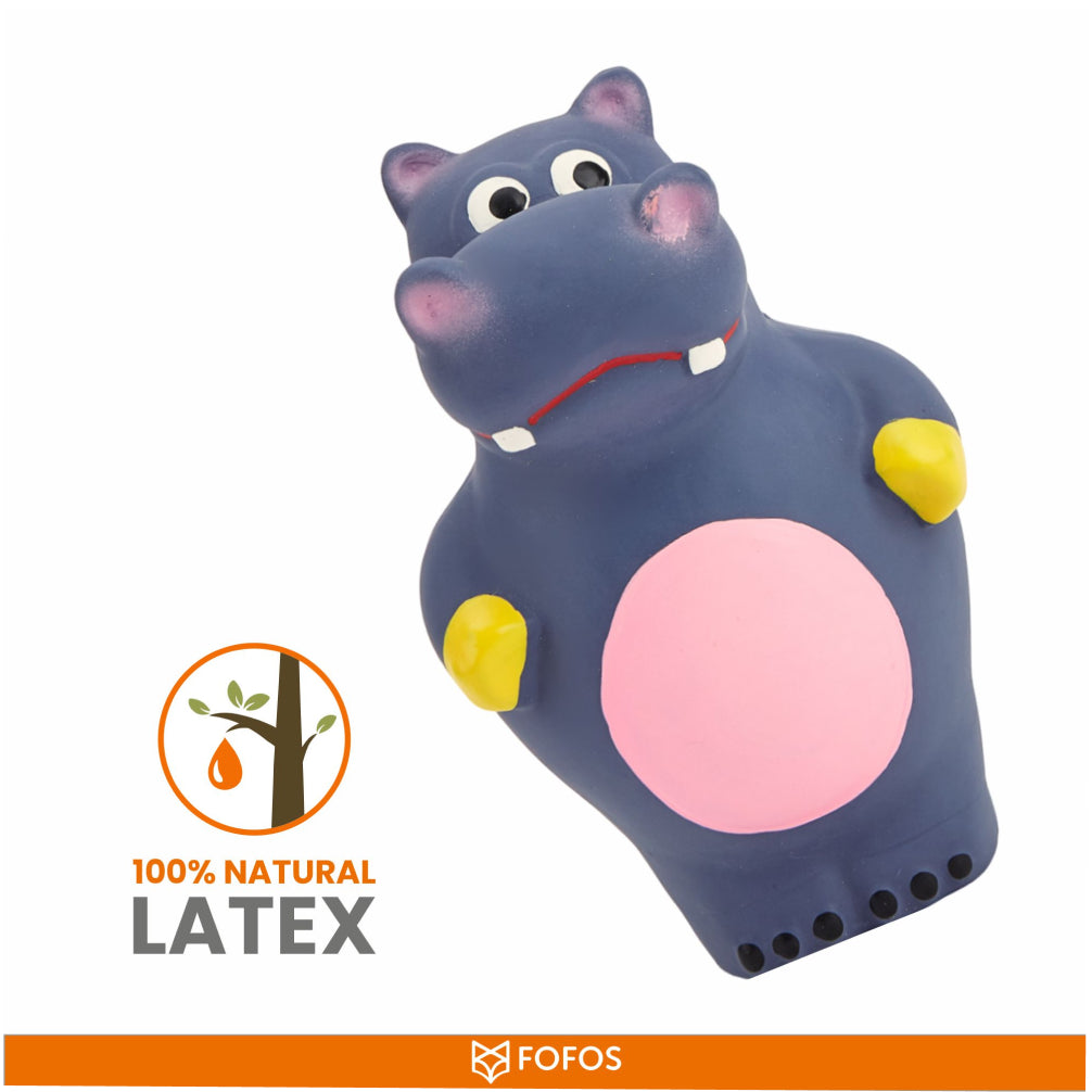 Fofos Hippo Shaped Latex Toy for Dogs image 1