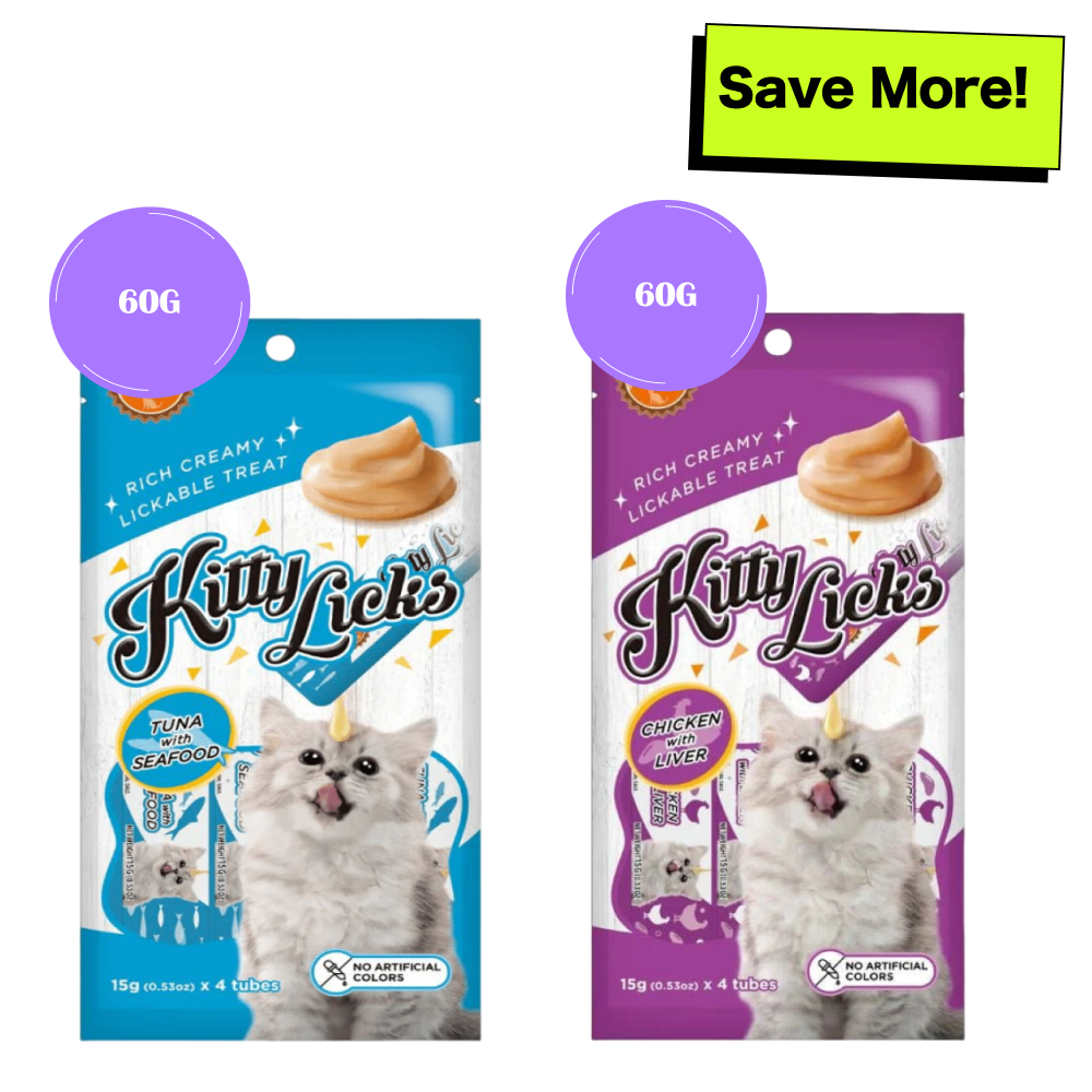 Kitty Licks Chicken Liver and Tuna Seafood Cat Treats Combo image 1