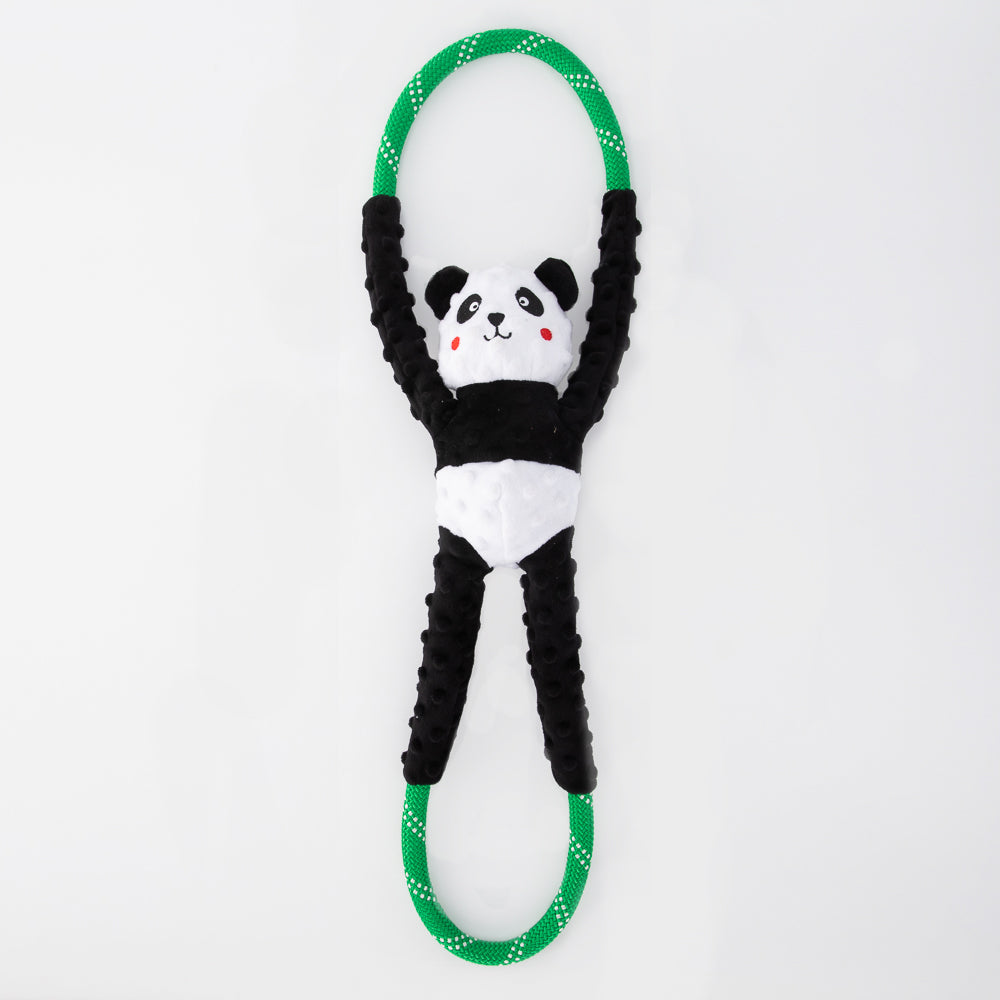 Zippy Paws RopeTugz Panda Plush Toy for Dogs image 1