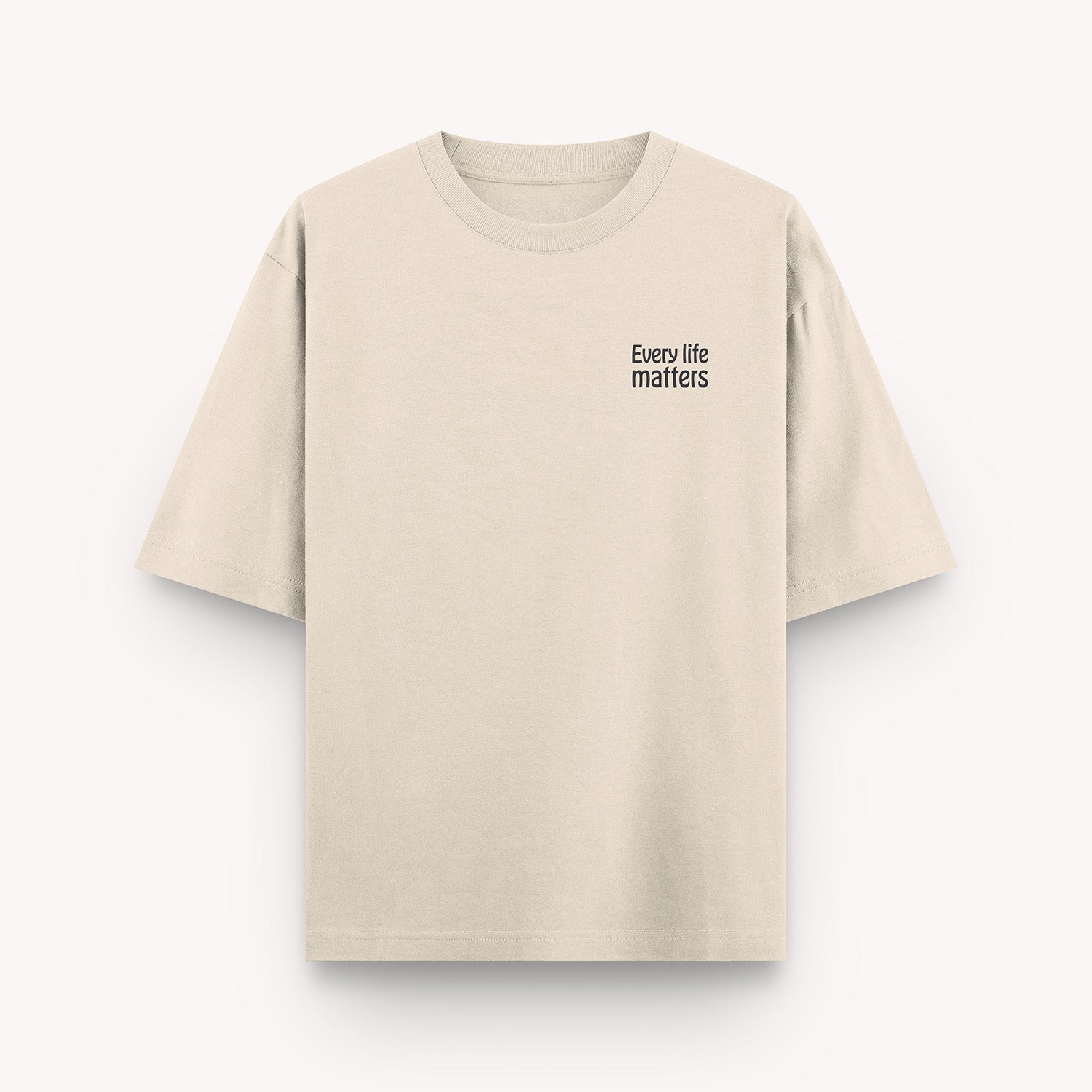 thePack Indie Merch Every Life Matters Oversized T Shirt for Men and Women (Buttercream)