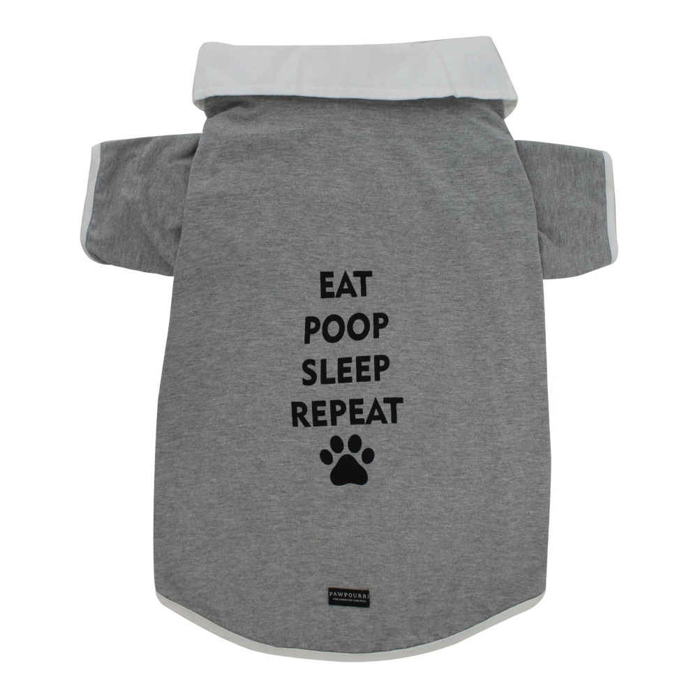Pawpourri Eat Poop Sleep and Repeat T Shirt for Dogs (Grey) image 2