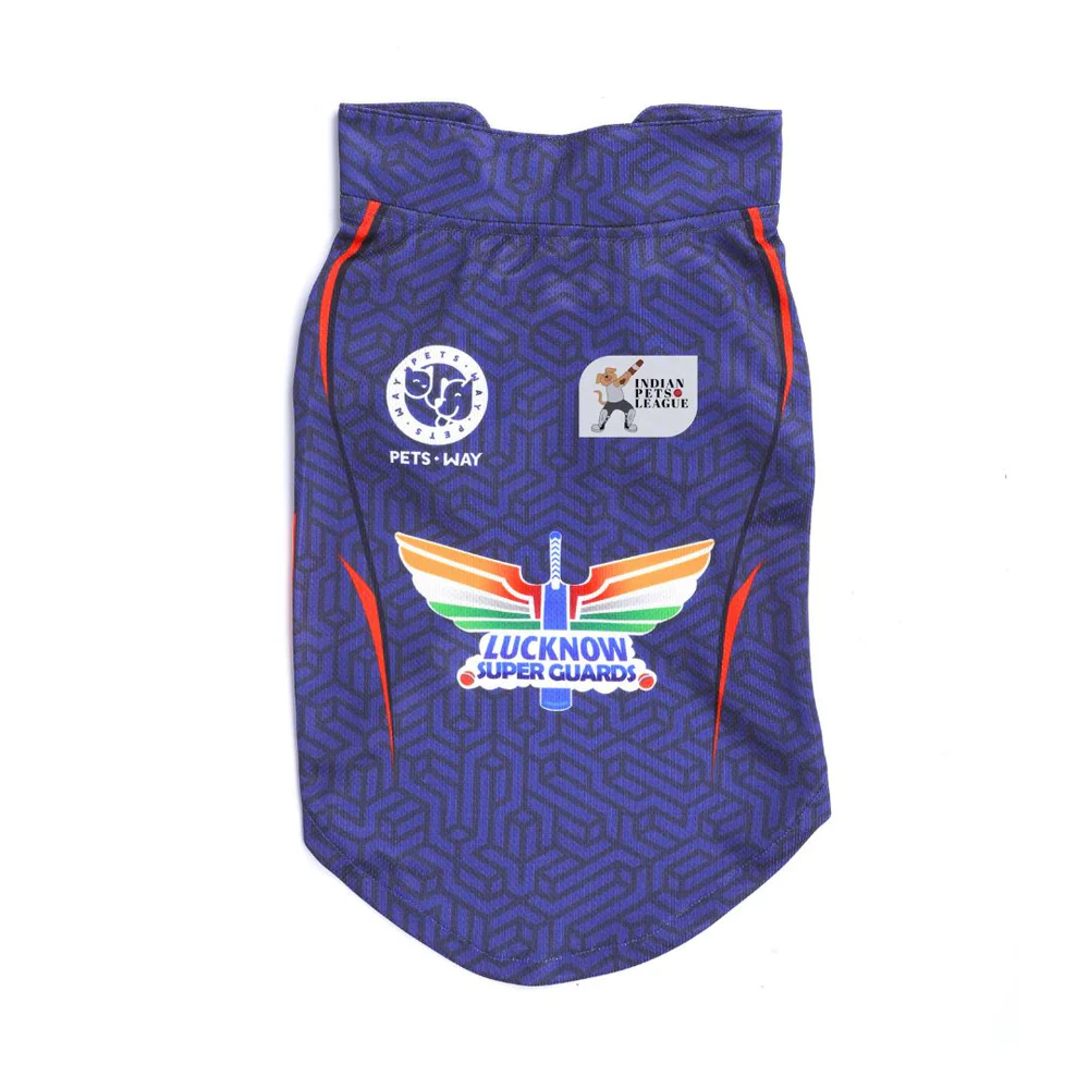 Pets Way Lucknow Super Guards IPL Jersey for Dogs and Cats (Blue)| Indian Pet League