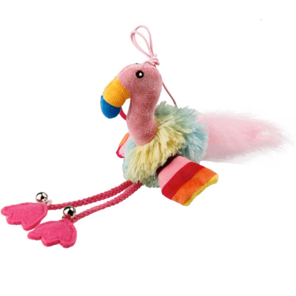GiGwi Finger Teaser Flamingo with Crinkle Paper Catnip and Bell Inside for Cats (Pink) image 4