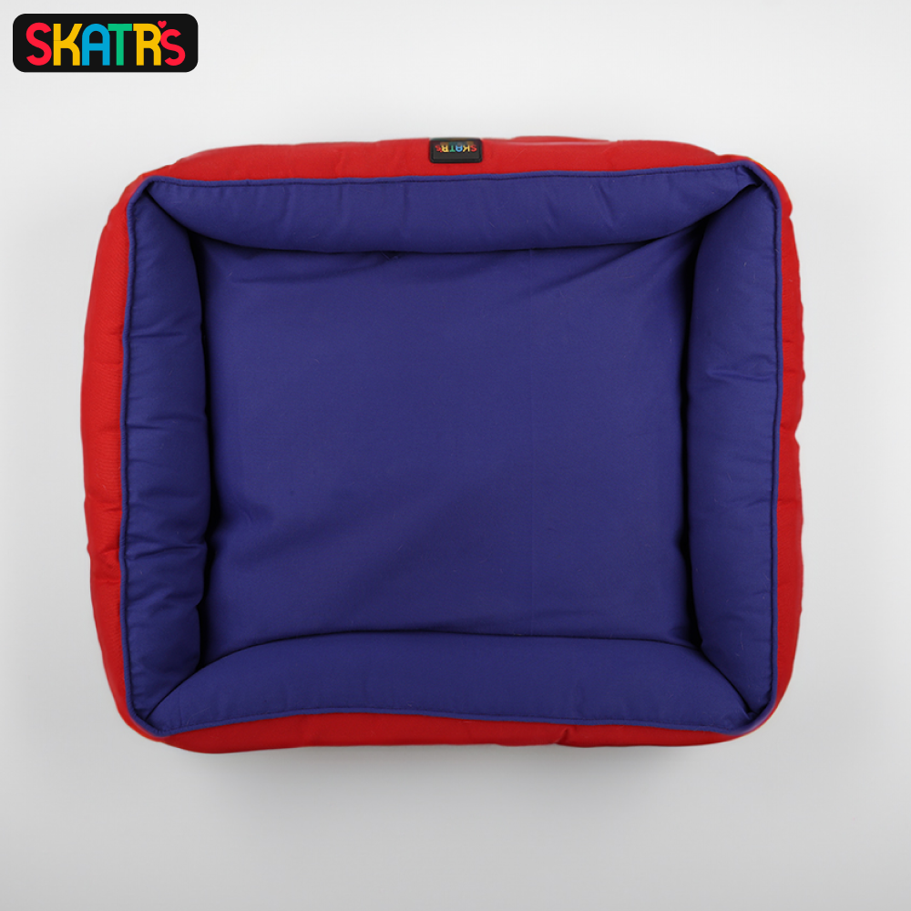 Skatrs Square Shaped Bed for Dogs & Cats (Red & Blue) image 8